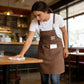 Cotton Kitchen Apron with Cross Back Straps Multi Pocket Utility Apron for Cooking Baking Craft