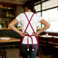 Cotton Kitchen Apron with Cross Back Straps Multi Pocket Utility Apron for Cooking Baking Craft