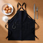 Cotton Kitchen Apron with Cross Back Straps Multi Pocket Utility Apron for Cooking Baking Craft
