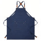Cotton Kitchen Apron with Cross Back Straps Multi Pocket Utility Apron for Cooking Baking Craft