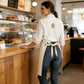 Cotton Kitchen Apron with Cross Back Straps Multi Pocket Utility Apron for Cooking Baking Craft