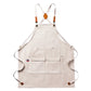 Cotton Kitchen Apron with Cross Back Straps Multi Pocket Utility Apron for Cooking Baking Craft