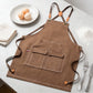 Cotton Kitchen Apron with Cross Back Straps Multi Pocket Utility Apron for Cooking Baking Craft