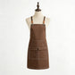 Cotton Kitchen Apron with Cross Back Straps Multi Pocket Utility Apron for Cooking Baking Craft