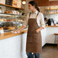 Cotton Kitchen Apron with Cross Back Straps Multi Pocket Utility Apron for Cooking Baking Craft