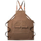 Cotton Kitchen Apron with Cross Back Straps Multi Pocket Utility Apron for Cooking Baking Craft