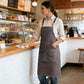 Cotton Kitchen Apron with Cross Back Straps Multi Pocket Utility Apron for Cooking Baking Craft