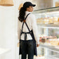Cotton Kitchen Apron with Cross Back Straps Multi Pocket Utility Apron for Cooking Baking Craft