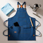 Cotton Kitchen Apron with Cross Back Straps Multi Pocket Utility Apron for Cooking Baking Craft