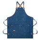 Cotton Kitchen Apron with Cross Back Straps Multi Pocket Utility Apron for Cooking Baking Craft