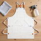 Cotton Kitchen Apron with Cross Back Straps Multi Pocket Utility Apron for Cooking Baking Craft