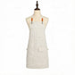Cotton Kitchen Apron with Cross Back Straps Multi Pocket Utility Apron for Cooking Baking Craft