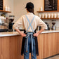 Cotton Kitchen Apron with Cross Back Straps Multi Pocket Utility Apron for Cooking Baking Craft