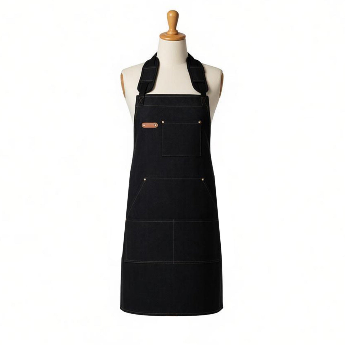 Cotton Kitchen Apron with Cross Back Straps Minimalist Utility Apron for Cooking Baking Craft Garden