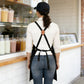 Cotton Kitchen Apron with Cross Back Straps Minimalist Utility Apron for Cooking Baking Craft Garden