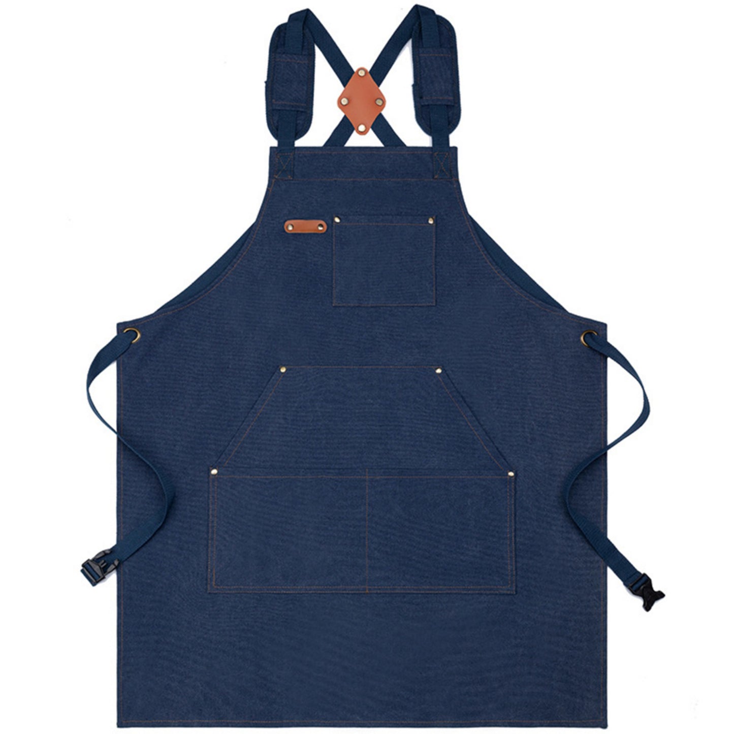 Cotton Kitchen Apron with Cross Back Straps Minimalist Utility Apron for Cooking Baking Craft Garden