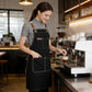 Cotton Kitchen Apron with Cross Back Straps Multi Pocket Utility Apron for Cooking Baking Craft