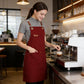 Cotton Kitchen Apron with Cross Back Straps Multi Pocket Utility Apron for Cooking Baking Craft