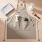 Cotton Kitchen Apron with Cross Back Straps Multi Pocket Utility Apron for Cooking Baking Craft