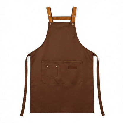 Cotton Kitchen Apron with Cross Back Straps Minimalist Utility Apron for Cooking Baking Craft Garden