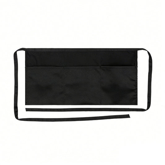 Cotton Waist Apron with Pockets Half Apron Utility Server Apron for Cooking Serving Craft Work
