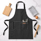 Striped Kitchen Apron Cotton Blend Adjustable Neck Apron with Pocket for Cooking Baking Home Use