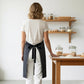 Striped Kitchen Apron Cotton Blend Adjustable Neck Apron with Pocket for Cooking Baking Home Use