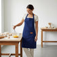 Kitchen Apron Cotton Blend Adjustable Neck Apron with Pocket for Cooking Baking Crafting