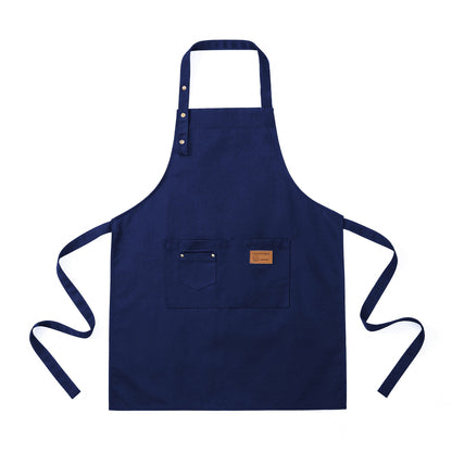 Kitchen Apron Cotton Blend Adjustable Neck Apron with Pocket for Cooking Baking Crafting