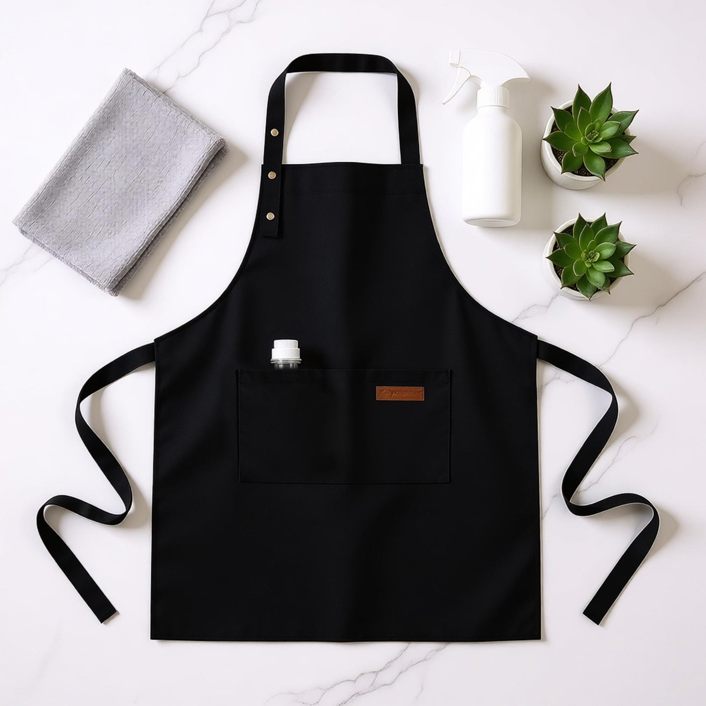 Kitchen Apron Adjustable Neck Apron with Pocket for Cooking Baking Crafting