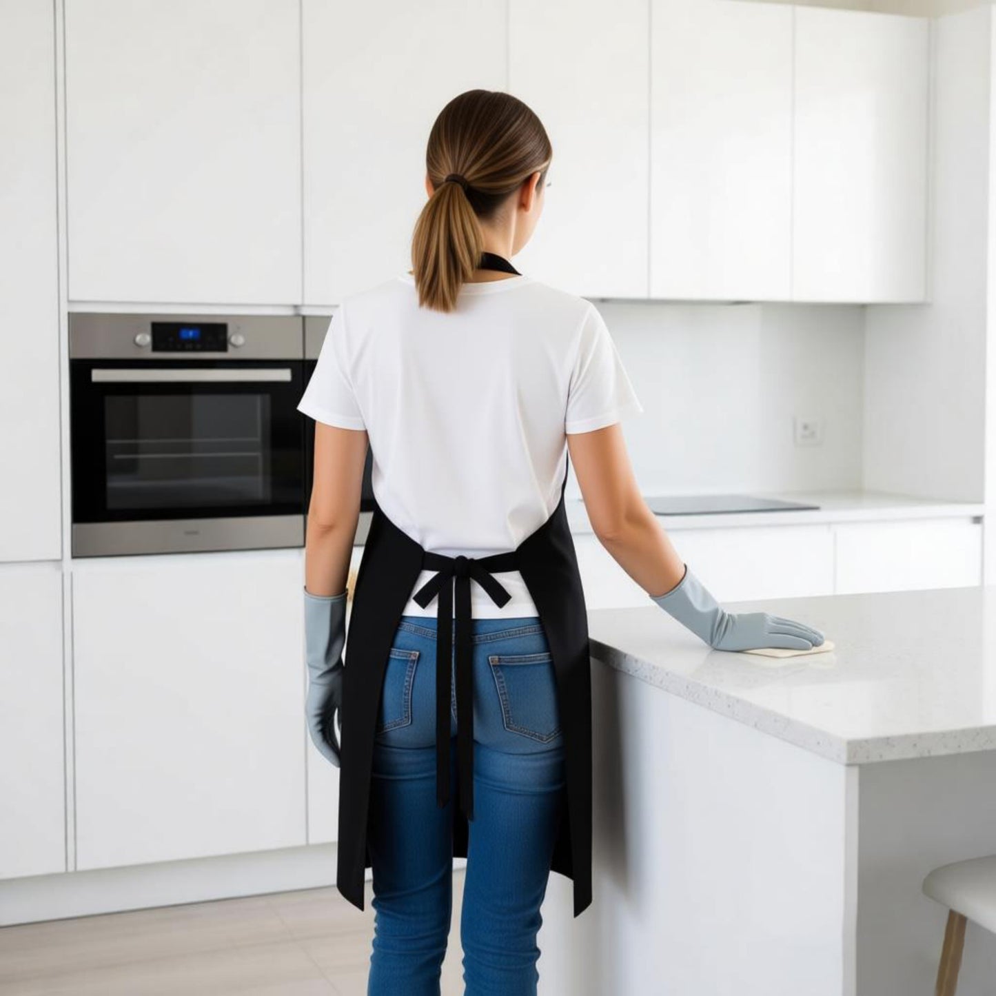 Kitchen Apron Adjustable Neck Apron with Pocket for Cooking Baking Crafting