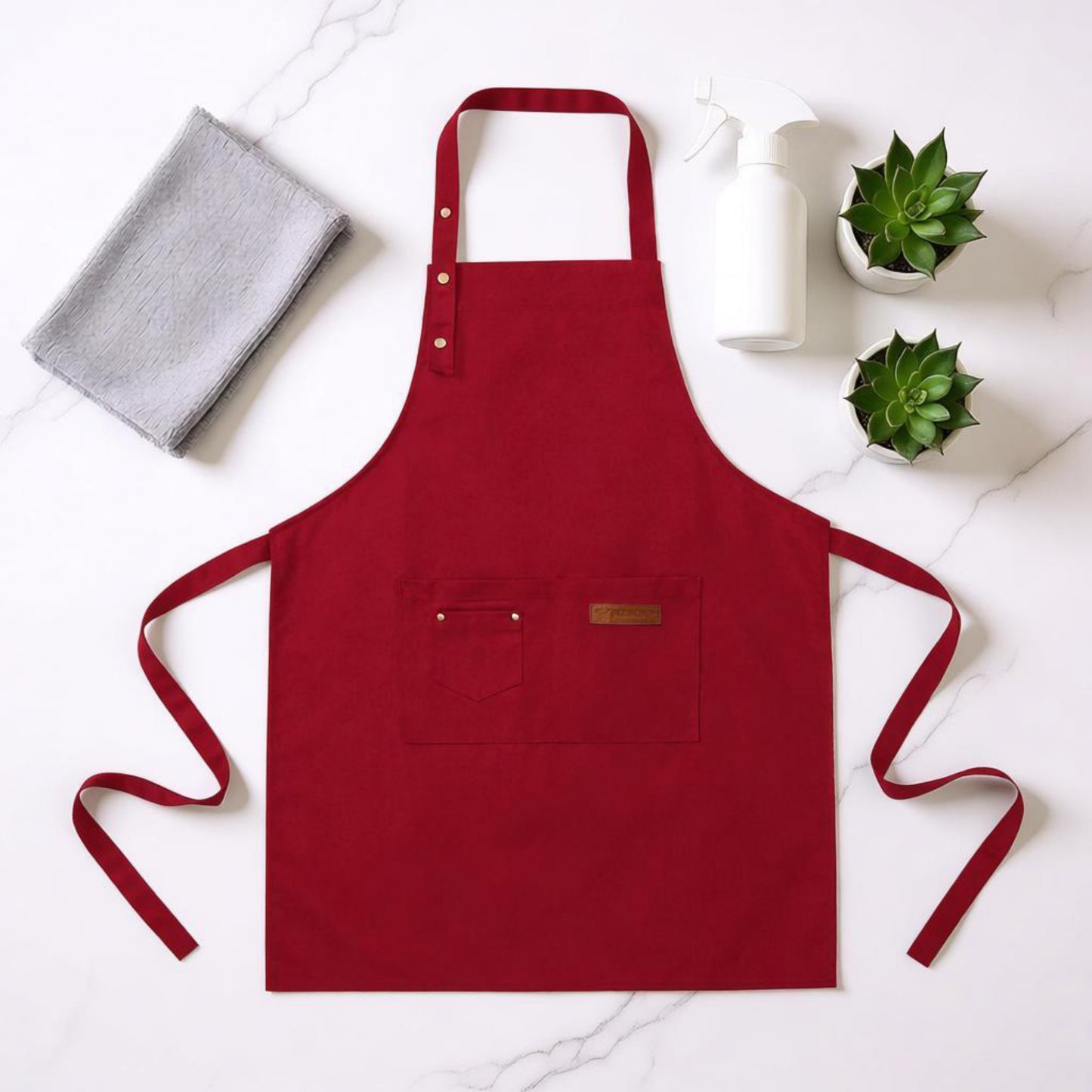 Kitchen Apron Adjustable Neck Apron with Pocket for Cooking Baking Crafting