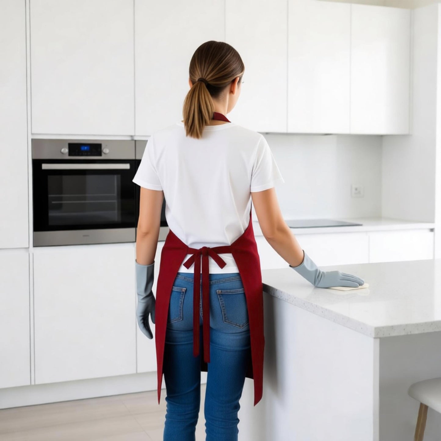 Kitchen Apron Adjustable Neck Apron with Pocket for Cooking Baking Crafting