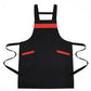 Kitchen Apron Adjustable Strap Apron with Contrast Trim and Dual Pockets for Cooking Work