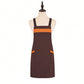 Kitchen Apron Adjustable Strap Apron with Contrast Trim and Dual Pockets for Cooking Work