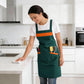 Kitchen Apron Adjustable Strap Apron with Contrast Trim and Dual Pockets for Cooking Work