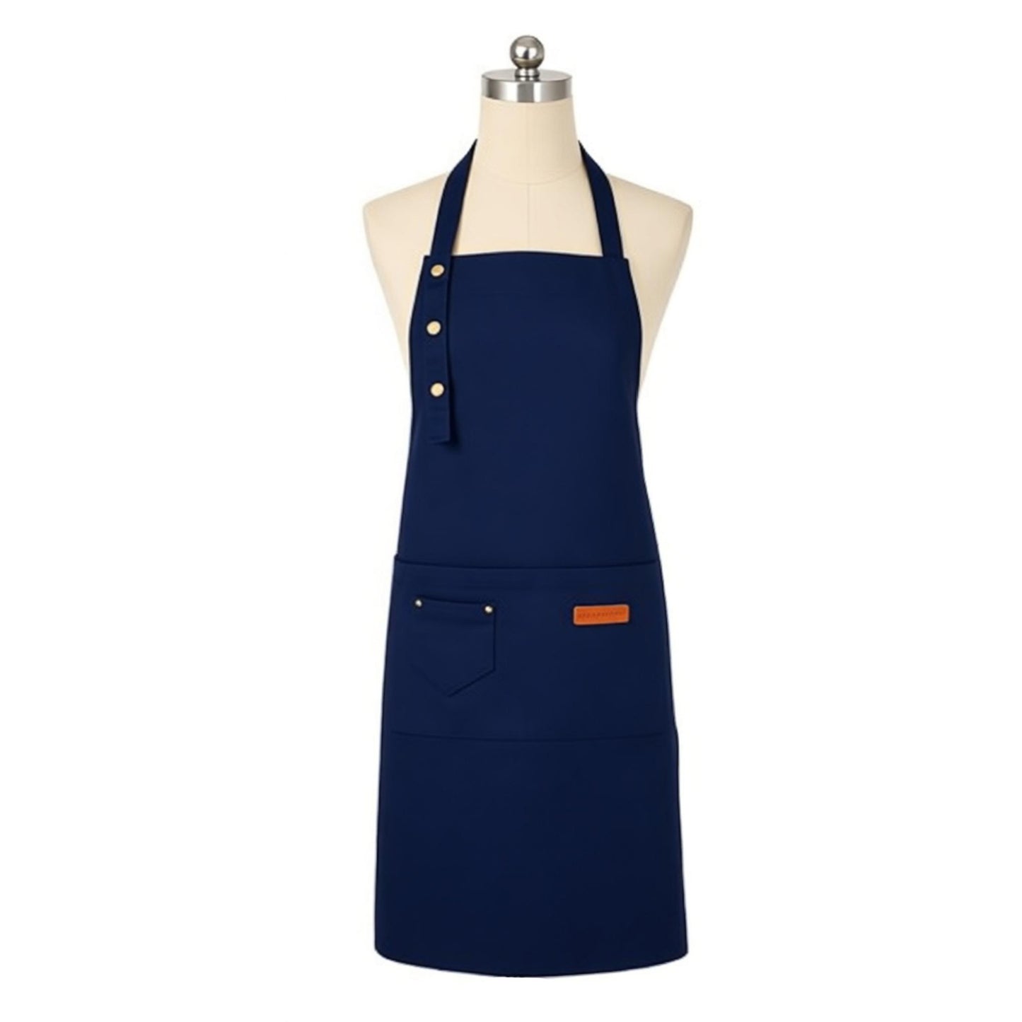 Kitchen Apron Polyester Adjustable Neck Apron with Pocket for Cooking Baking Work Use