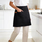 Waist Apron Cotton Work Apron with Multi Pocket Utility Design Adjustable Tie for Cooking Server
