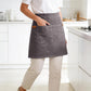 Waist Apron Cotton Work Apron with Multi Pocket Utility Design Adjustable Tie for Cooking Server