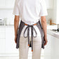 Waist Apron Cotton Work Apron with Multi Pocket Utility Design Adjustable Tie for Cooking Server