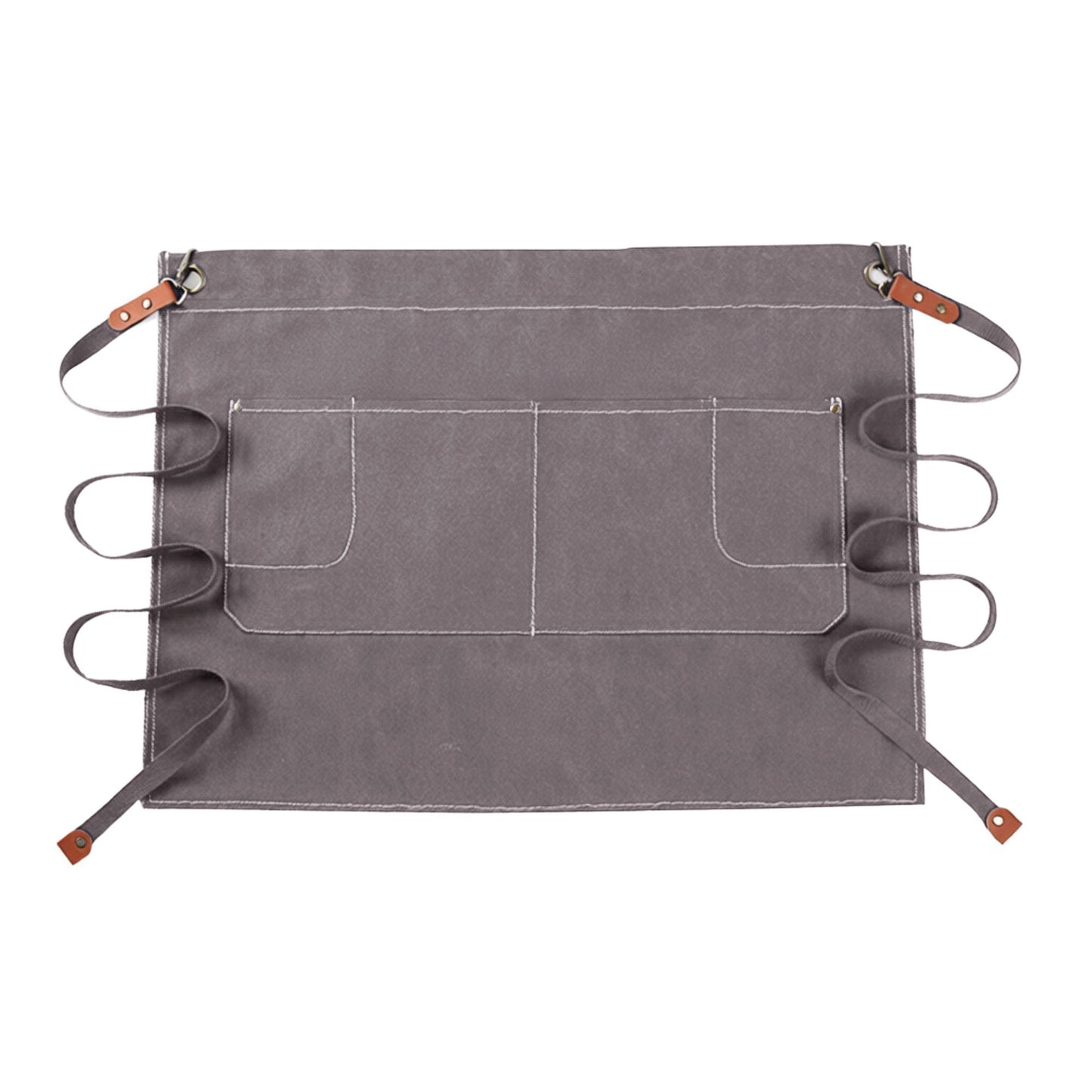 Waist Apron Cotton Work Apron with Multi Pocket Utility Design Adjustable Tie for Cooking Server