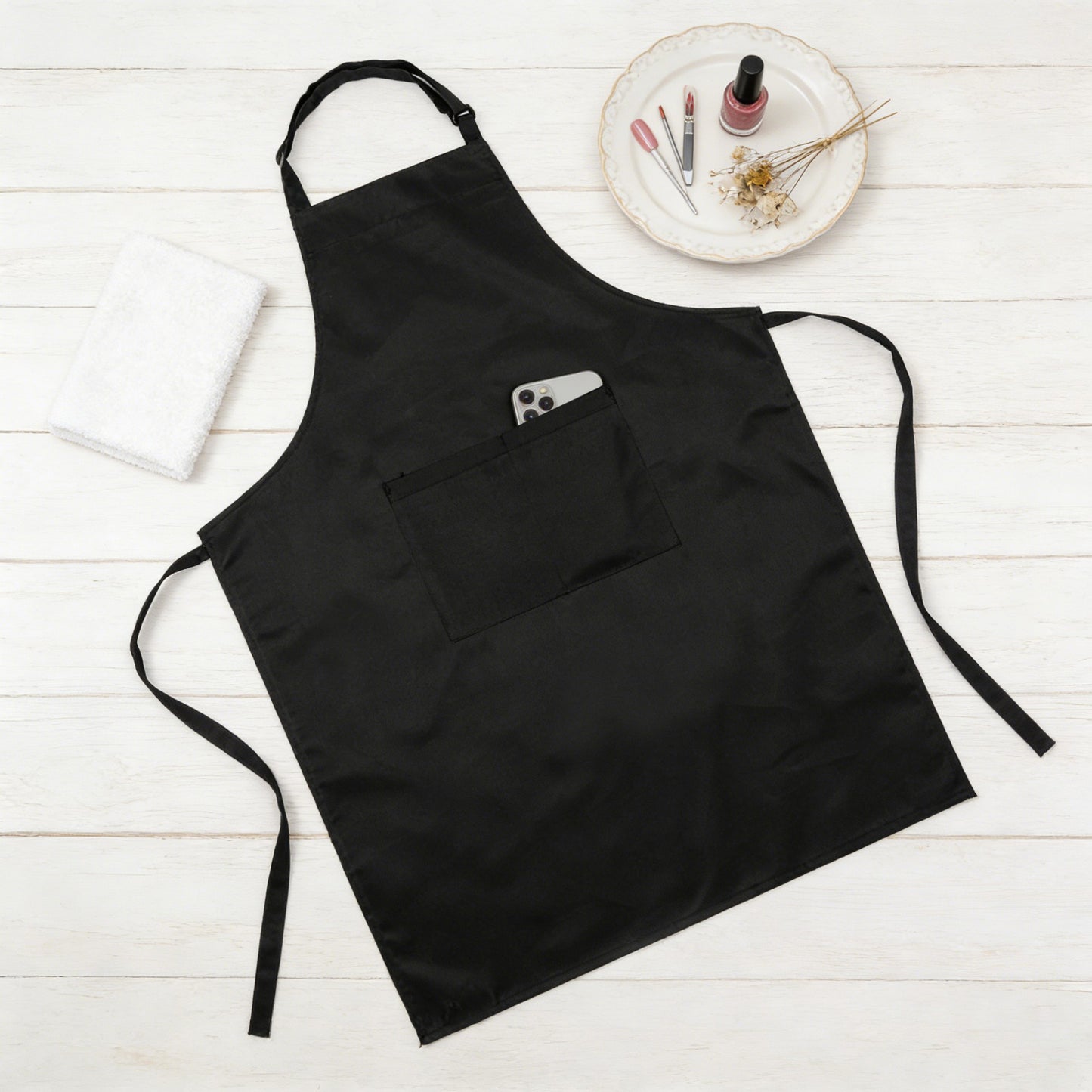 Adjustable Neck Kitchen Apron with Front Pocket Lightweight Waterproof Cooking Apron Baking