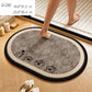Oval Diatomite Bath Mat Soft Suede Surface Quick Dry Cute Cartoon Bathroom Floor Mat