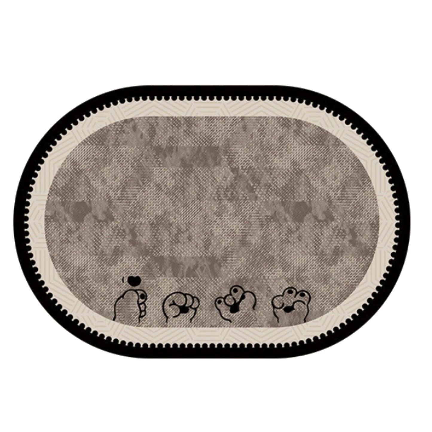 Oval Diatomite Bath Mat Soft Suede Surface Quick Dry Cute Cartoon Bathroom Floor Mat