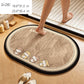 Oval Diatomite Bath Mat Soft Suede Surface Quick Dry Cute Cartoon Bathroom Floor Mat