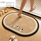 Oval Diatomite Bath Mat Soft Suede Surface Quick Dry Cute Cartoon Bathroom Floor Mat