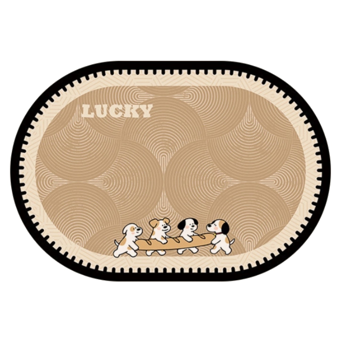 Oval Diatomite Bath Mat Soft Suede Surface Quick Dry Cute Cartoon Bathroom Floor Mat