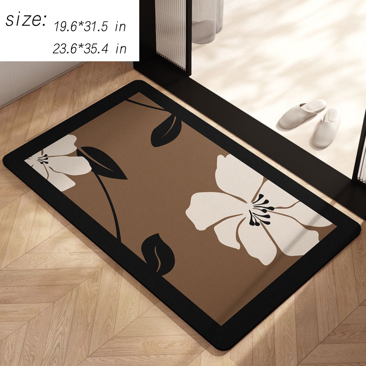 Rectangular Diatomite Bath Mat Soft Suede Surface Bathroom Floor Mat