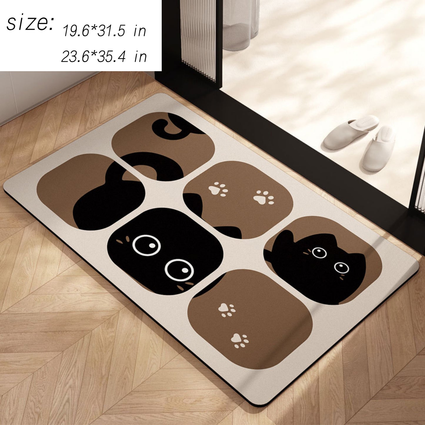 Rectangular Diatomite Bath Mat Soft Suede Surface Bathroom Floor Mat