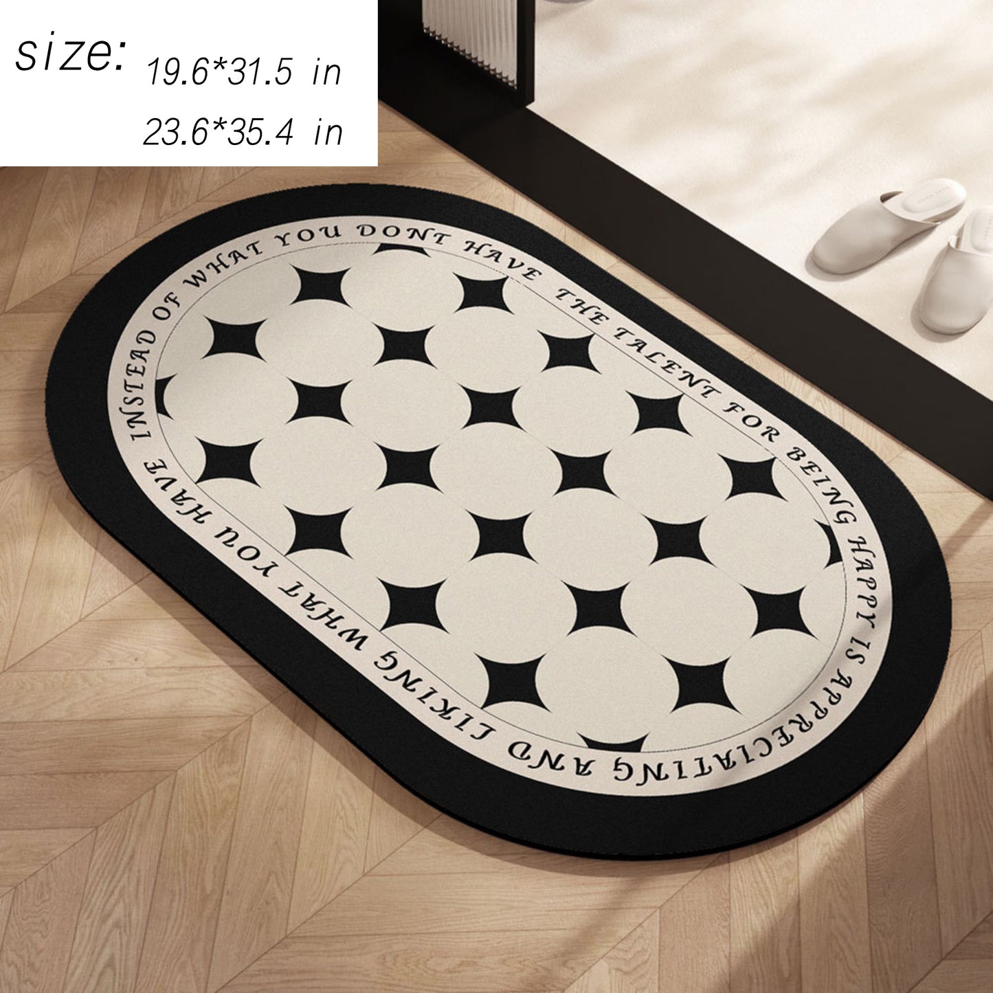Absorbent Bathroom Floor Mat Non Slip Quick Dry Bath Rug Soft Diatom Mud Entryway Mat